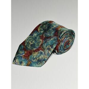 Oleg Cassini 100% Silk Tie Purple Green Paisley Italian VTG 90s Mens Size 57X3.8